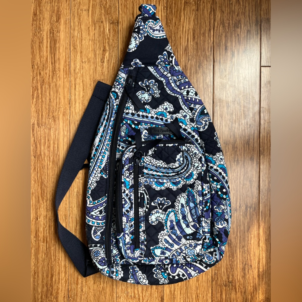 Vera Bradley Quilted Cotton Slingback EUC Navy